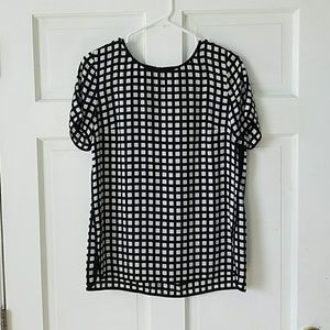 J. Crew Silk Windowpane Blouse